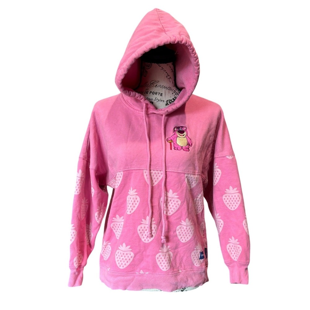 Disney Spirit Jersey Toy Story Lotso Strawberry Pink Hoodie Pullover Womens